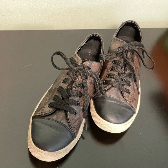 Dark Brown Signature Coach Tennis Shoes 